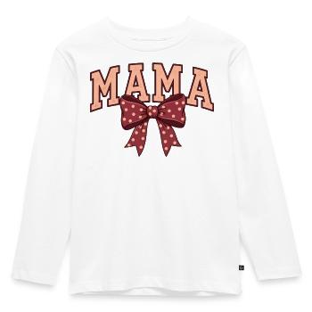 Mom Bow Dots – Mom Motif - T-shirt manches longues Premium Enfant - blanc - Devant - AI Model Kid Female (0cm)