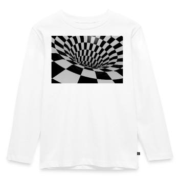 Tunnel Carreaux Noir et Blanc - T-shirt manches longues Premium Enfant - blanc - Devant - AI Model Kid Female (0cm)