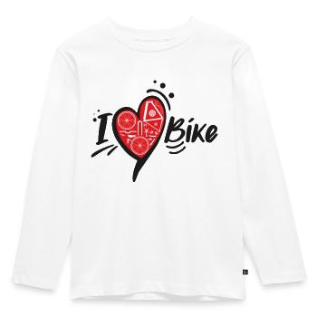 Heart Bike & Pedale - Kinder Premium Bio Langarmshirt - Weiß - Vorne - AI Model Kid Female (0cm)
