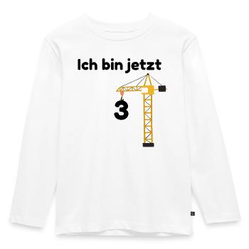 3rd Birthday Kids Shirt – Construction Crane Motif - Kids' Premium Longsleeve Shirt - white - Front - AI Model Kid Female (0cm)