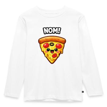 Conception de la part de pizza Kawaii - T-shirt manches longues Premium Enfant - blanc - Devant - AI Model Kid Female (0cm)