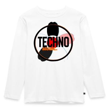 Techno Music Circle Logo - Kids' Premium Longsleeve Shirt - white - Front - AI Model Kid Female (0cm)