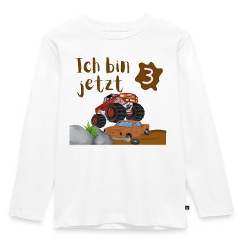 I'm Now 3 – Monster Truck Birthday Shirt - Kids' Premium Longsleeve Shirt - white - Front - AI Model Kid Female (0cm)
