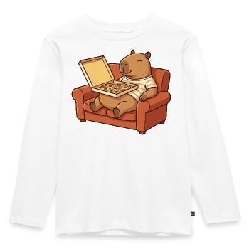Canapé Capybara Pizza Animal Cozy Design - T-shirt manches longues Premium Enfant - blanc - Devant - AI Model Kid Female (0cm)