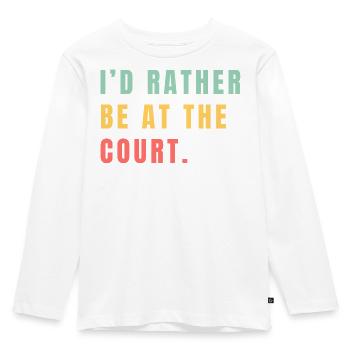 Ich wäre lieber am Hof - Kinder Premium Bio Langarmshirt - Weiß - Vorne - AI Model Kid Female (0cm)