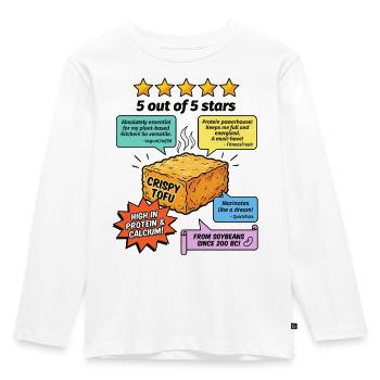 Crispy Tofu 5 Star Review - Kids' Premium Longsleeve Shirt - white - Front - AI Model Kid Female (0cm)