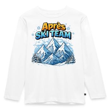 Après Ski Team Berglandschaft - Kinder Premium Bio Langarmshirt - Weiß - Vorne - AI Model Kid Female (0cm)