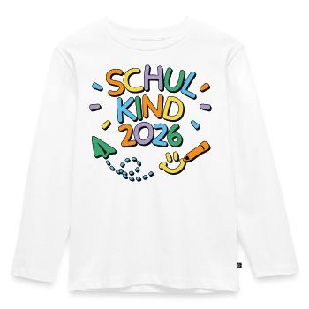 School Child 2026 School Enrollment Back to School - Kids' Premium Longsleeve Shirt - white - Front - AI Model Kid Female (0cm)