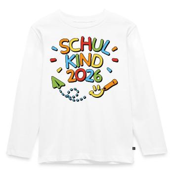 School Child 2026 School Enrollment Back to School - Kids' Premium Longsleeve Shirt - white - Front - AI Model Kid Female (0cm)