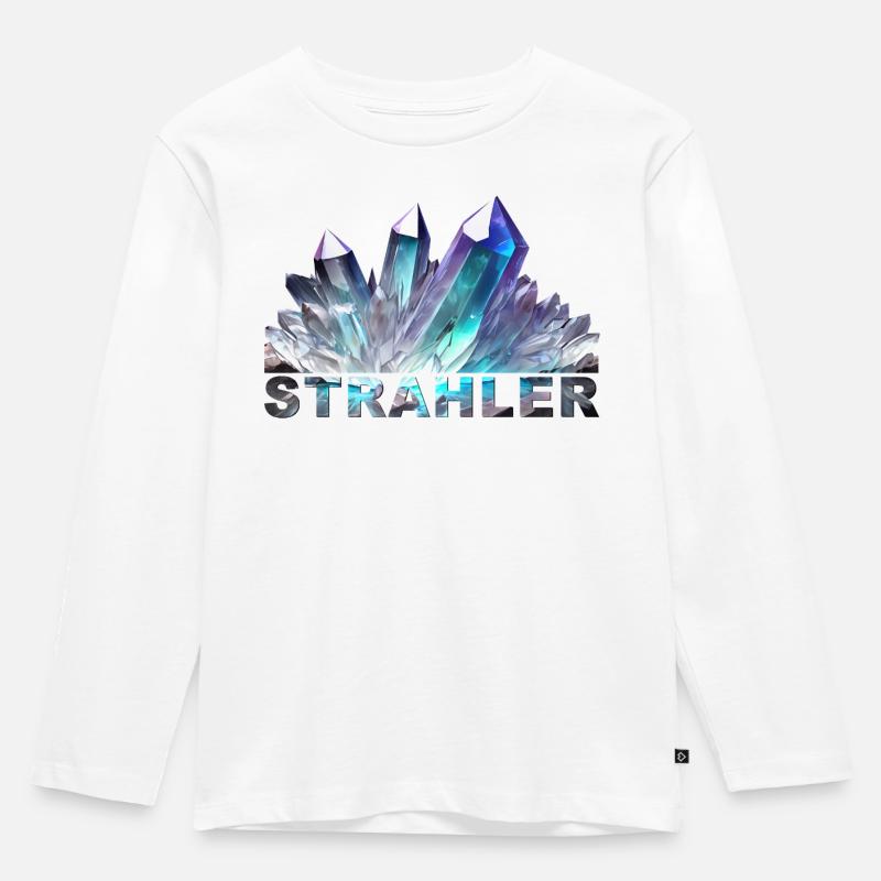 Strahler - Kinder Premium Bio Langarmshirt - Weiß