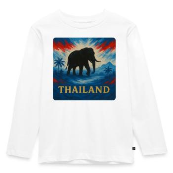 Thailand Elephant Travel Design - Kids' Premium Longsleeve Shirt - white - Front - AI Model Kid Female (0cm)