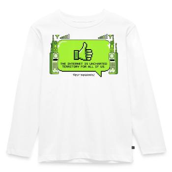 The Internet is uncharted territory - Kids' Premium Longsleeve Shirt - white - Front - AI Model Kid Female (0cm)