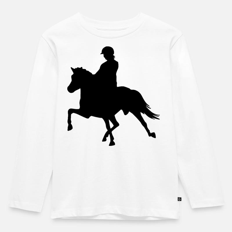 Passreiterin - Kinder Premium Bio Langarmshirt - Weiß