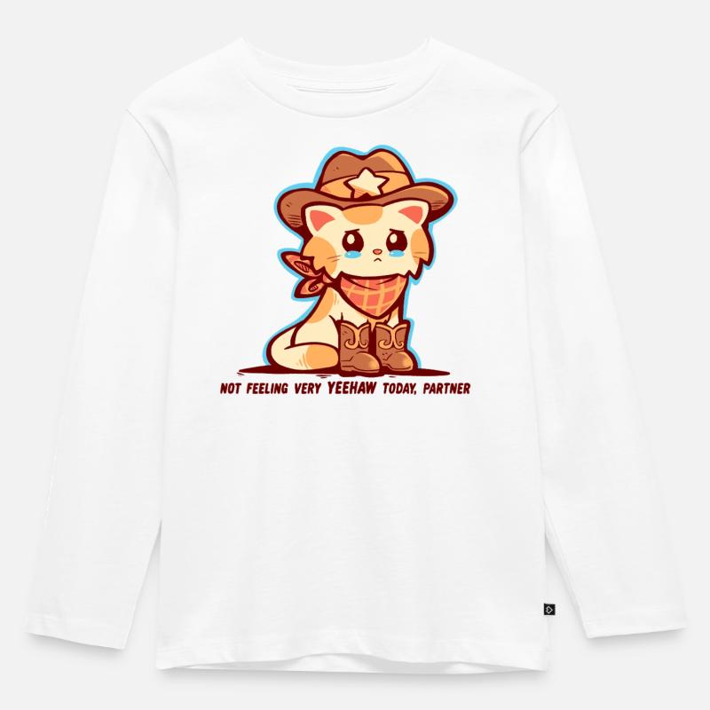Fühle mich nicht sehr YEEHAW - Kinder Premium Bio Langarmshirt - Weiß
