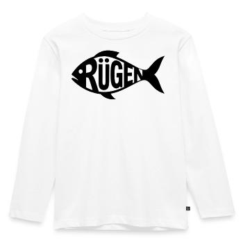 Silhouette du poisson de Rügen - T-shirt manches longues Premium Enfant - blanc - Devant - AI Model Kid Female (0cm)