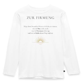 Sunrise Gold for Confirmation - Kids' Premium Longsleeve Shirt - white - Front - AI Model Kid Female (0cm)