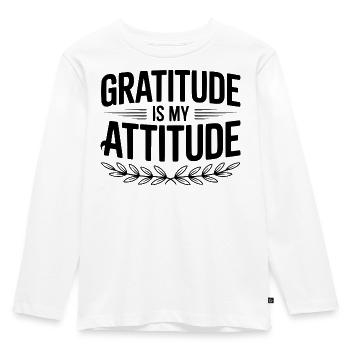 Gratitude is My Attitude - Kids' Premium Longsleeve Shirt - white - Front - AI Model Kid Female (0cm)