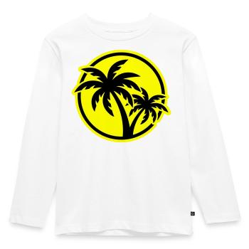 Palm Tree Symbol Beach - Kids' Premium Longsleeve Shirt - white - Front - AI Model Kid Female (0cm)