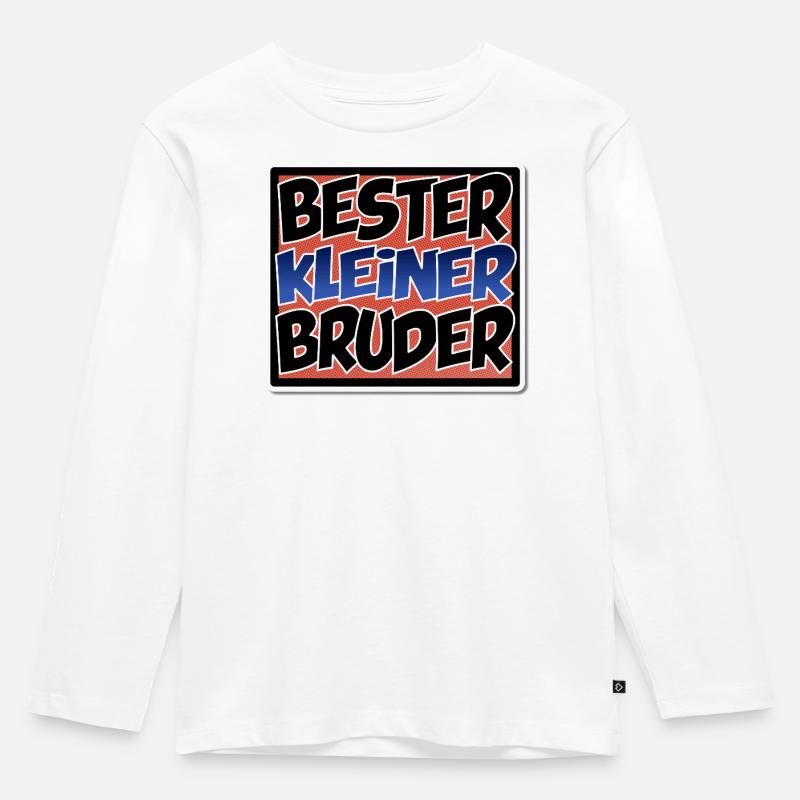 Bester kleiner Bruder - Comic Stil - Kinder Premium Bio Langarmshirt - Weiß