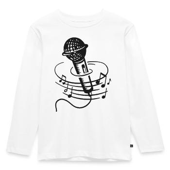 Sänger Mikrofon Karaoke Musiker Mikrophon Singen - Kinder Premium Bio Langarmshirt - Weiß - Vorne - AI Model Kid Female (0cm)