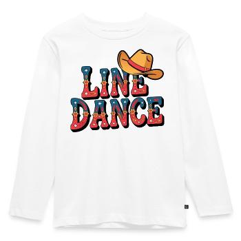 Lone Dance Cowboy Text mit Hut - Kinder Premium Bio Langarmshirt - Weiß - Vorne - AI Model Kid Female (0cm)