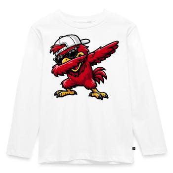 Dabbing Cardinal - Kids' Premium Longsleeve Shirt - white - Front - AI Model Kid Female (0cm)