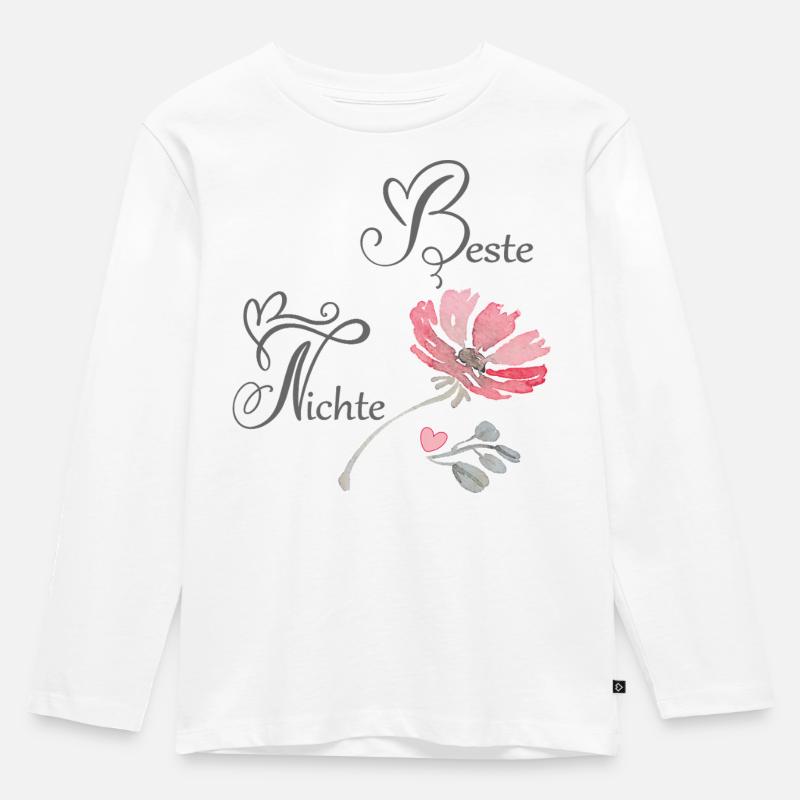 Beste Nichte - Kinder Premium Bio Langarmshirt - Weiß
