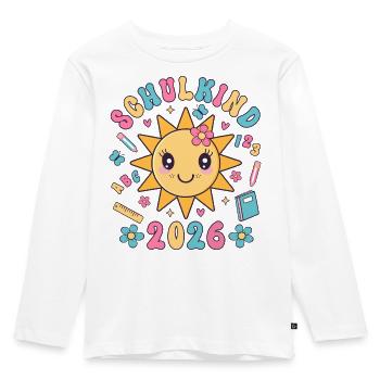 Schulkind 2026 Einschulung Mädchen Geschenkidee - Kinder Premium Bio Langarmshirt - Weiß - Vorne - AI Model Kid Female (0cm)