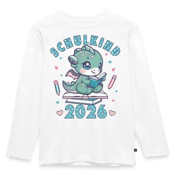 Schulkind 2026 Einschulung Mädchen Geschenkidee - Kinder Premium Bio Langarmshirt - Weiß - Vorne - AI Model Kid Female (0cm)