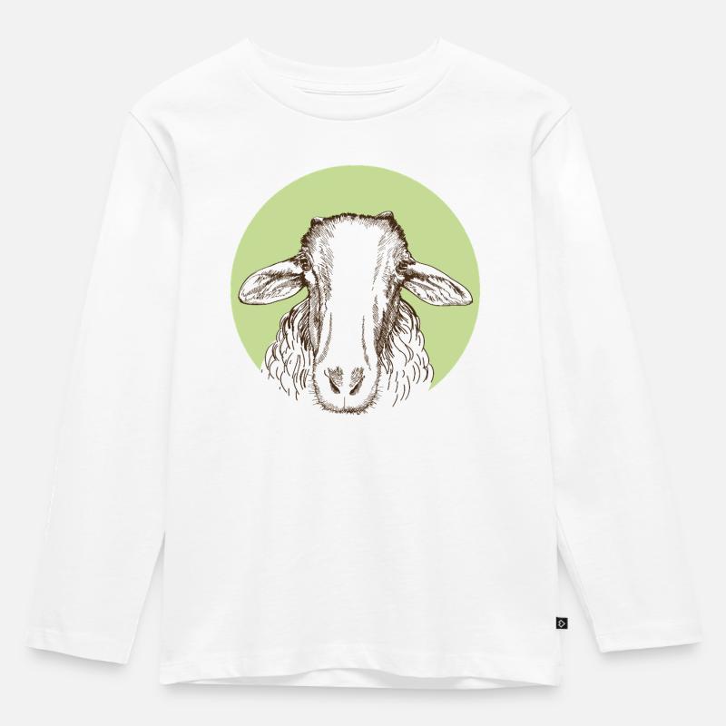 Schaf - Kinder Premium Bio Langarmshirt - Weiß