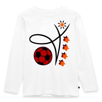 Fußball Event - Kinder Premium Bio Langarmshirt - Weiß - Vorne - AI Model Kid Female (0cm)