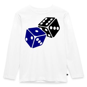 Blue Cube Minimal Design - Kids' Premium Longsleeve Shirt - white - Front - AI Model Kid Female (0cm)