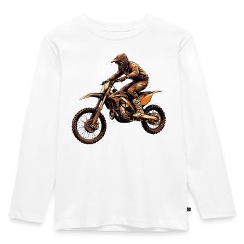 Action motocross sur motocross - T-shirt manches longues Premium Enfant - blanc - Devant - AI Model Kid Female (0cm)