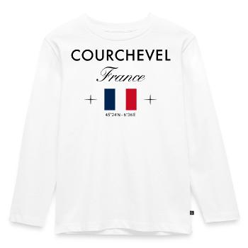 Courchevel Frankreich Koordinaten Reise Souvenir - Kinder Premium Bio Langarmshirt - Weiß - Vorne - AI Model Kid Female (0cm)