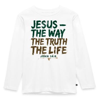 Jesus The Way The Truth The Life - Kids' Premium Longsleeve Shirt - white - Front - AI Model Kid Female (0cm)