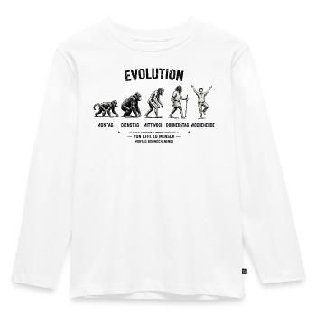 EVOLUTION  Von Affe zu Mensch  Montag - Wochenende - Kinder Premium Bio Langarmshirt - Weiß - Vorne - AI Model Kid Female (0cm)