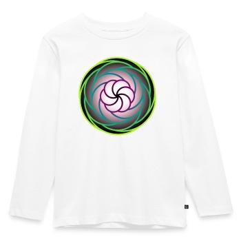Neon whirlpool in a frenzy of color - Kids' Premium Longsleeve Shirt - white - Front - AI Model Kid Female (0cm)
