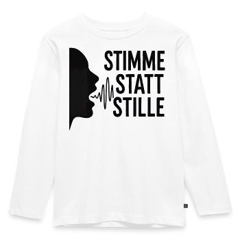 Stimme statt Stille für Demokraten Frauen Männer - Kinder Premium Bio Langarmshirt - Weiß - Vorne - AI Model Kid Female (0cm)