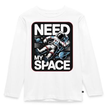 Raumfahrt-Statement: Need My Space - Kinder Premium Bio Langarmshirt - Weiß - Vorne - AI Model Kid Female (0cm)