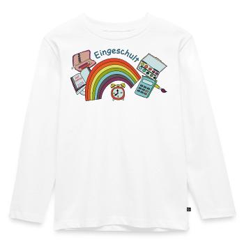 Schulstart Regenbogen  - Kinder Premium Bio Langarmshirt - Weiß - Vorne - AI Model Kid Female (0cm)