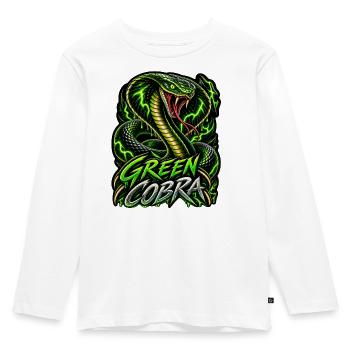 Green Cobra – Neon Kobra - Kinder Premium Bio Langarmshirt - Weiß - Vorne - AI Model Kid Female (0cm)
