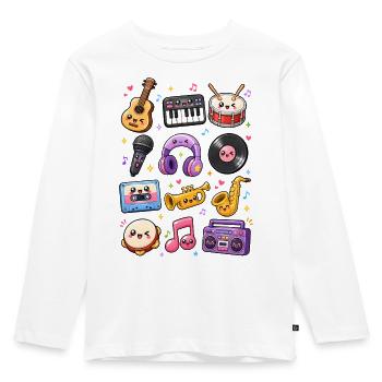 Kawaii Musik | Instrumente & Retro - Kinder Premium Bio Langarmshirt - Weiß - Vorne - AI Model Kid Female (0cm)