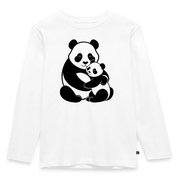 Panda-Baby und Mama - Kinder Premium Bio Langarmshirt - Weiß - Vorne - AI Model Kid Female (0cm)