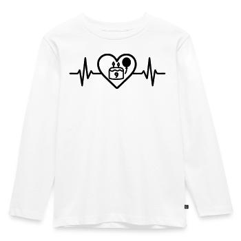 Heart children's birthday cake for 9 years - Kids' Premium Longsleeve Shirt - white - Front - AI Model Kid Female (0cm)