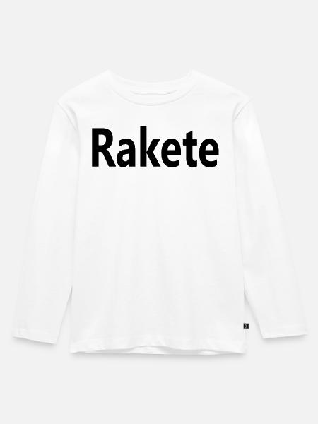 Rakete - Kinder Premium Bio Langarmshirt - Weiß