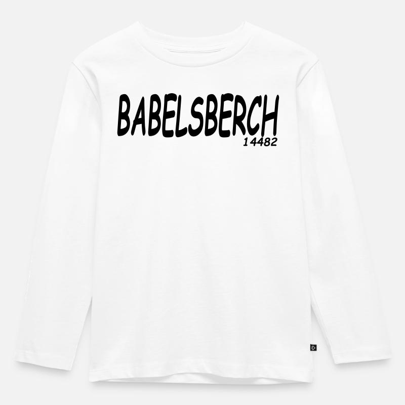 BABELSBERCH 14482 - Kinder Premium Bio Langarmshirt - Weiß