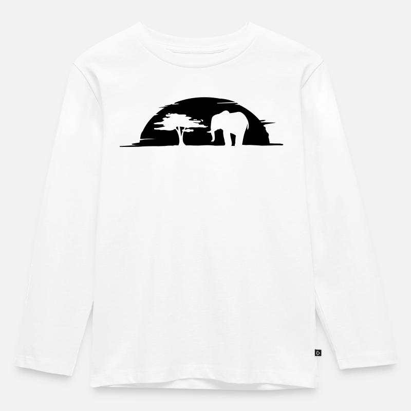 elephant - Kinder Premium Bio Langarmshirt - Weiß