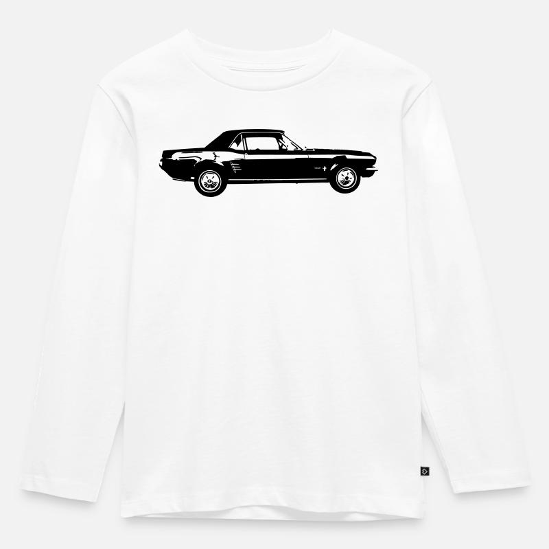 Oldtimer US Car Design - Kinder Premium Bio Langarmshirt - Weiß
