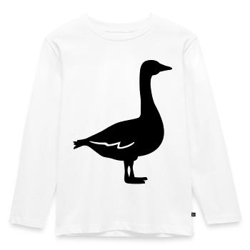 Gans - Kinder Premium Bio Langarmshirt - Weiß - Vorne - AI Model Kid Female (0cm)