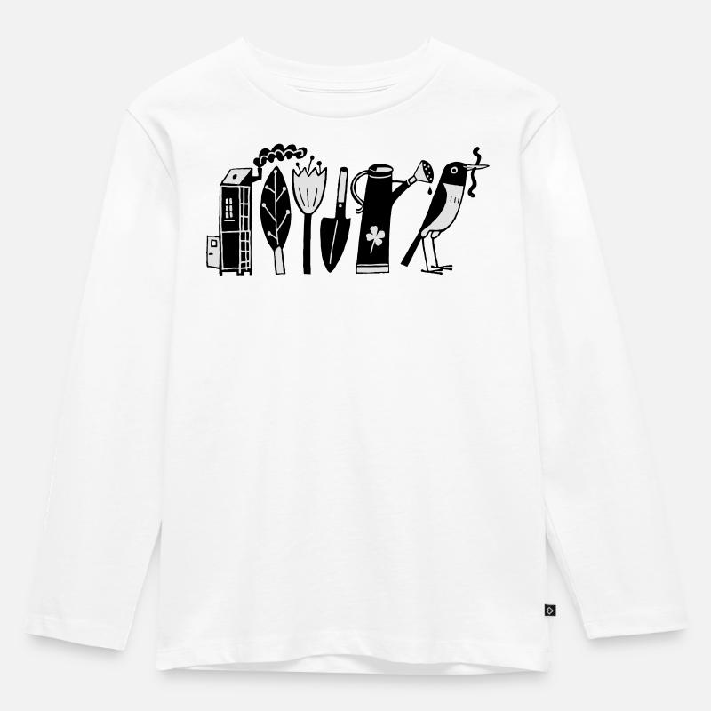 Garten - Kinder Premium Bio Langarmshirt - Weiß